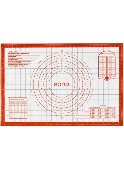 Extra Large Thick Silicone Baking Mat 50 x 40 cm, Non-Stick Sheet with Measurements for Rolling Pastry, Fondant, Pizza, Reusable and Oven Safe, Non-Slip Dough Mat, Professional Baking Tool